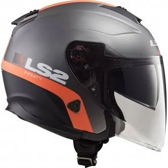 LS2 - Helmet OF521 Infinity Smart Matt Titanium / Orange - Size M