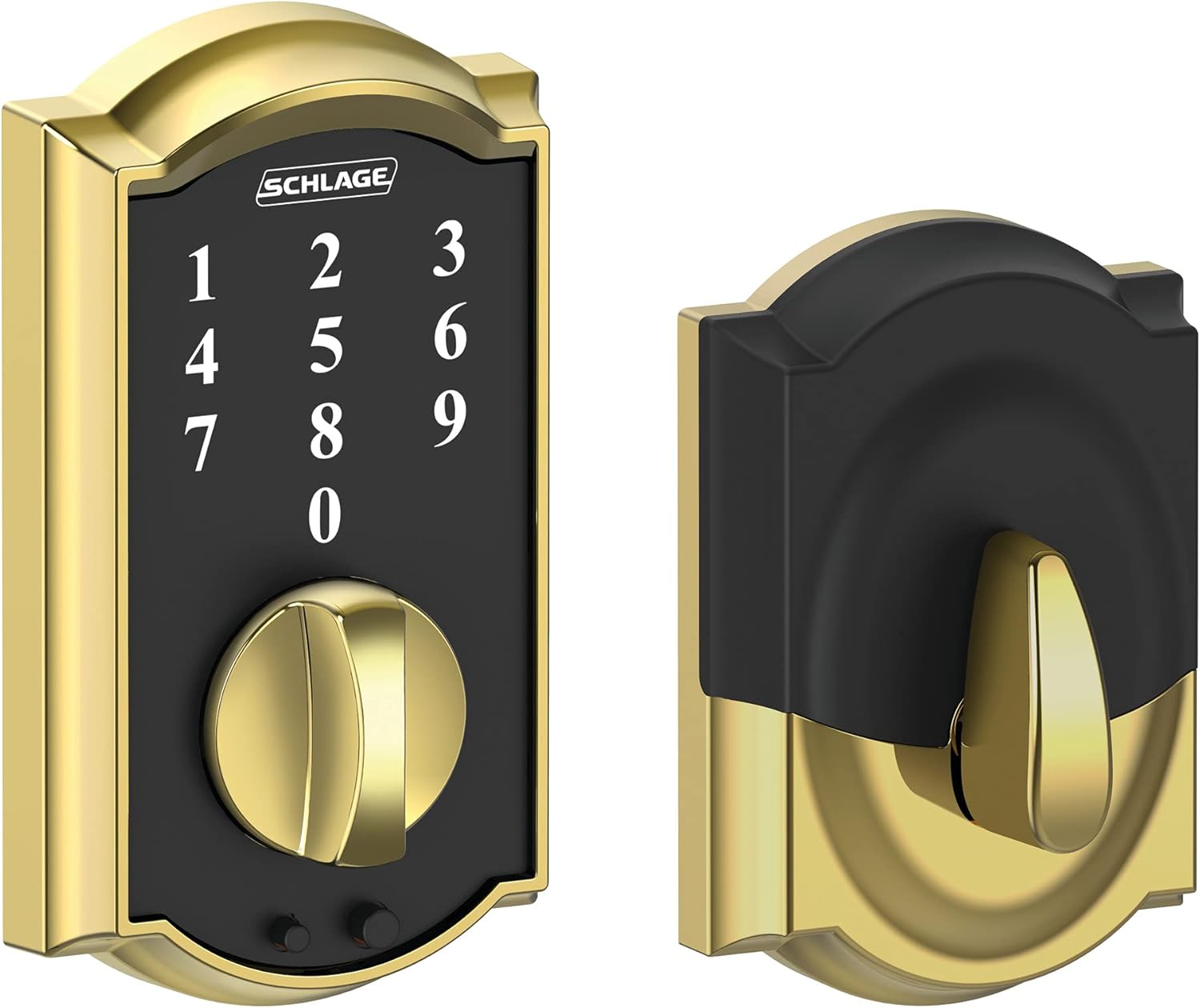 Schlage BE375 CAM 619 Touch Camelot Deadbolt, Electronic Keyless Entry Lock, Satin Nickel