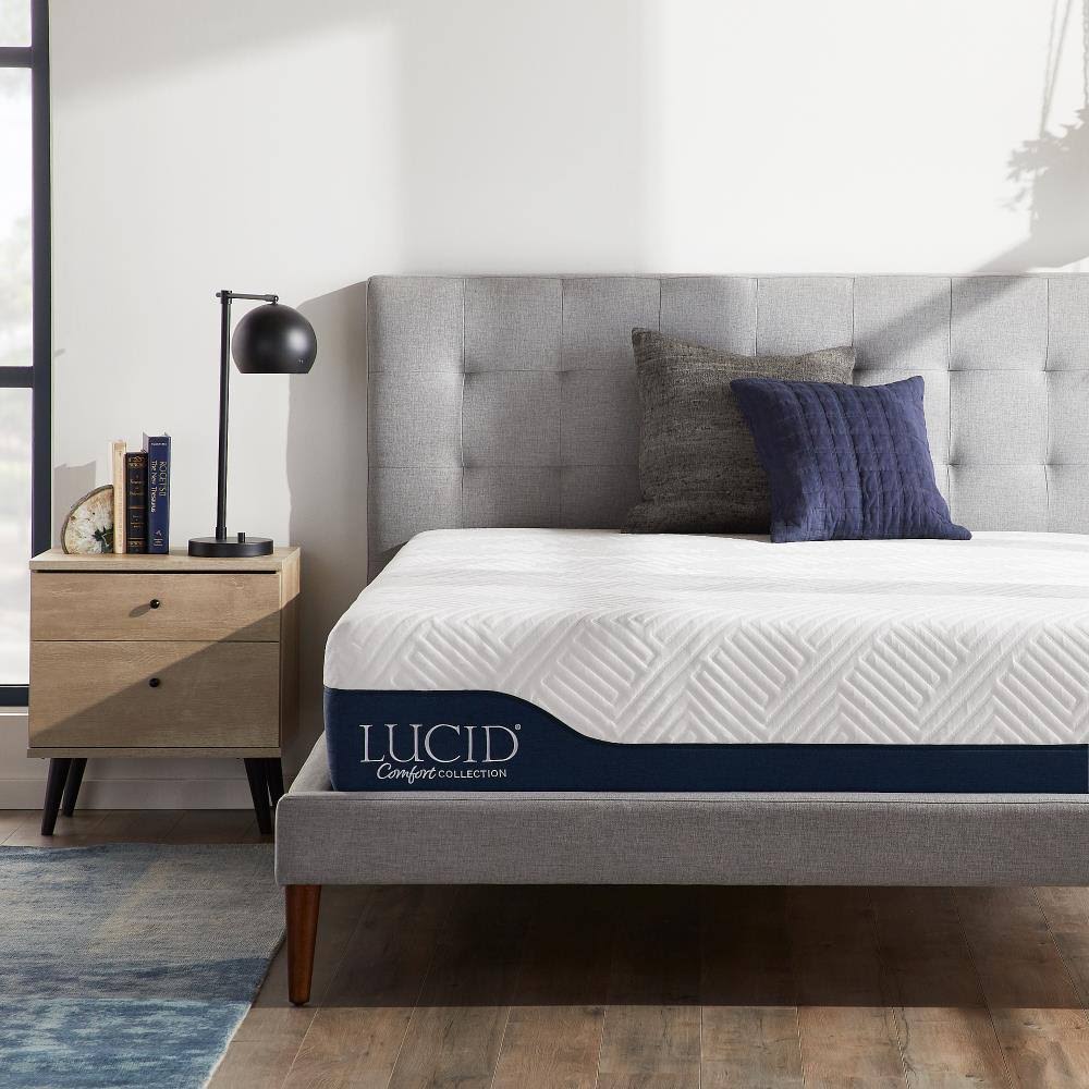 Lucid Comfort Collection Gel and Aloe Vera 12-in Twin Hybrid Mattress in White | LUCC12TT38GH