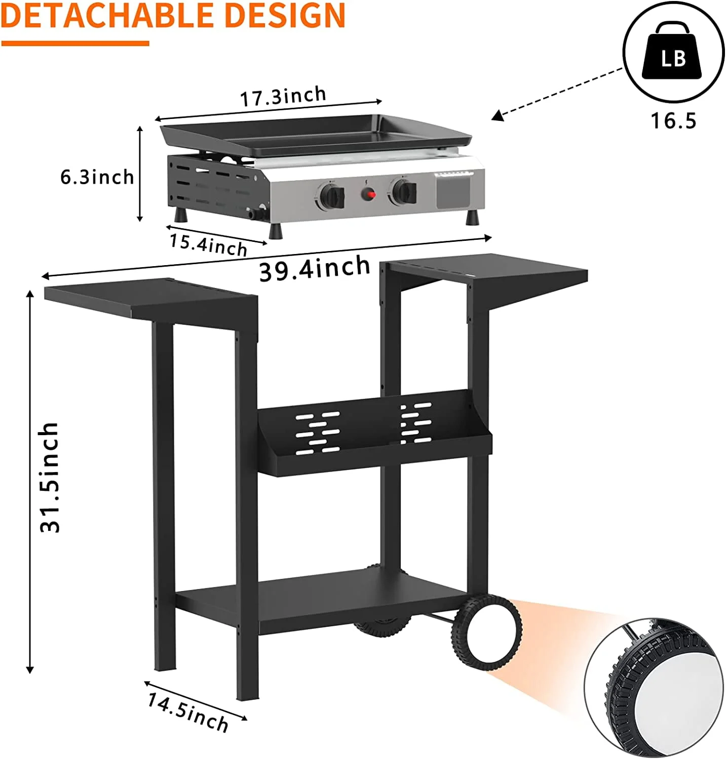 SKOK 3 Burner Gas Griddle-Outdoor Propane Griddle-BTU Propane Fuelled