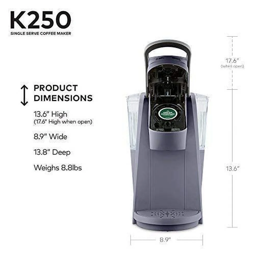 Keurig K250 PLUS 2.0, Brewing System Single Serve Plus Coffee Maker, PLUM GRAY (Newest Color, Very Rare)
