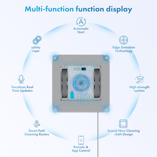 Mamibot W120-DP Window Cleaning Robot, Smart Cleaning with 4 Spray Nozzles, with 10 Cleaning Modes, 3200Pa Suction Power, Edge Detection Technology