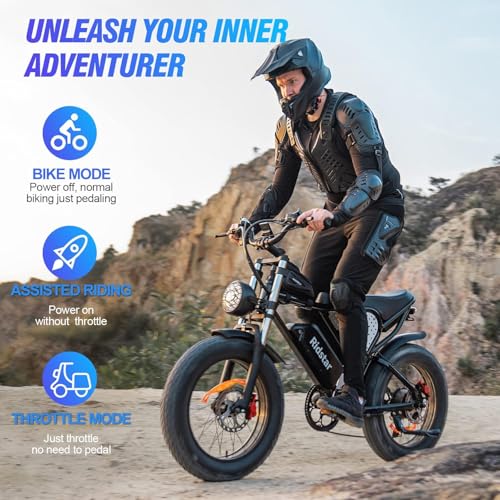 Electric Bike for Adults, 1000/2000W, 25/30/37MPH,48V-52V, 20AH,40AH Battery, Max 50-180 Miles Electric Motorcycle, 20" Fat Tire Dirt Bike