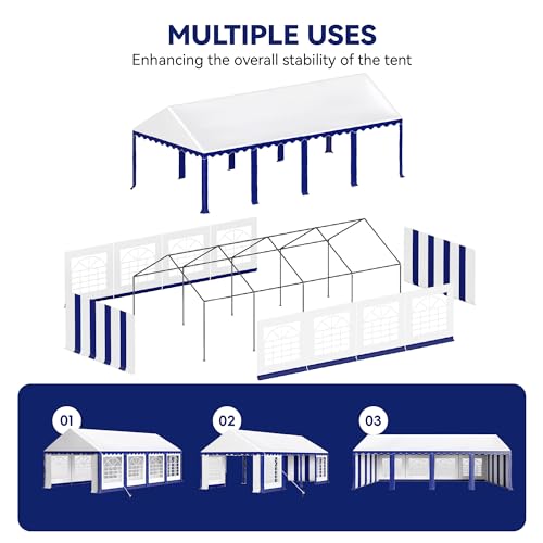 PHI VILLA 20'x16' Outdoor Heavy Duty Party Tent Large Commercial Canopy Wedding Event Shelter with Removable Sidewalls & 3 Storage Bags for Patio