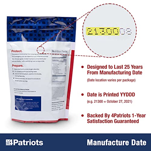 4Patriots 2-Week Survival Food Kit: Emergency Food Supply Designed to Last 25 Years, 84 Servings