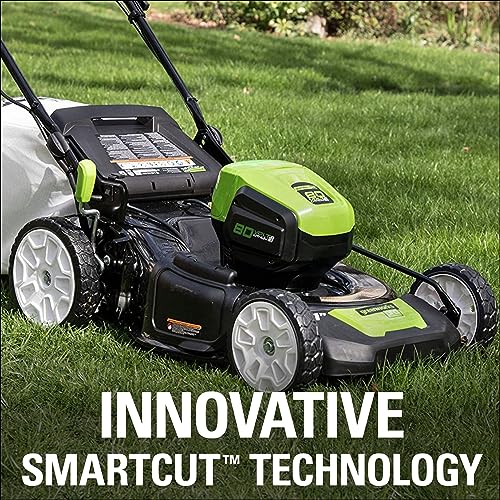 Greenworks 80V 21" Brushless Cordless (PUSH) Lawn Mower (75+ Compatible Tools), 5.0Ah Battery and Charger Included
