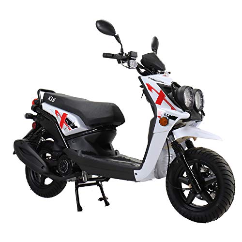 X-PRO 150cc Adult Moped Street Gas Moped 150cc Bike with 12" Aluminum Wheels (White)