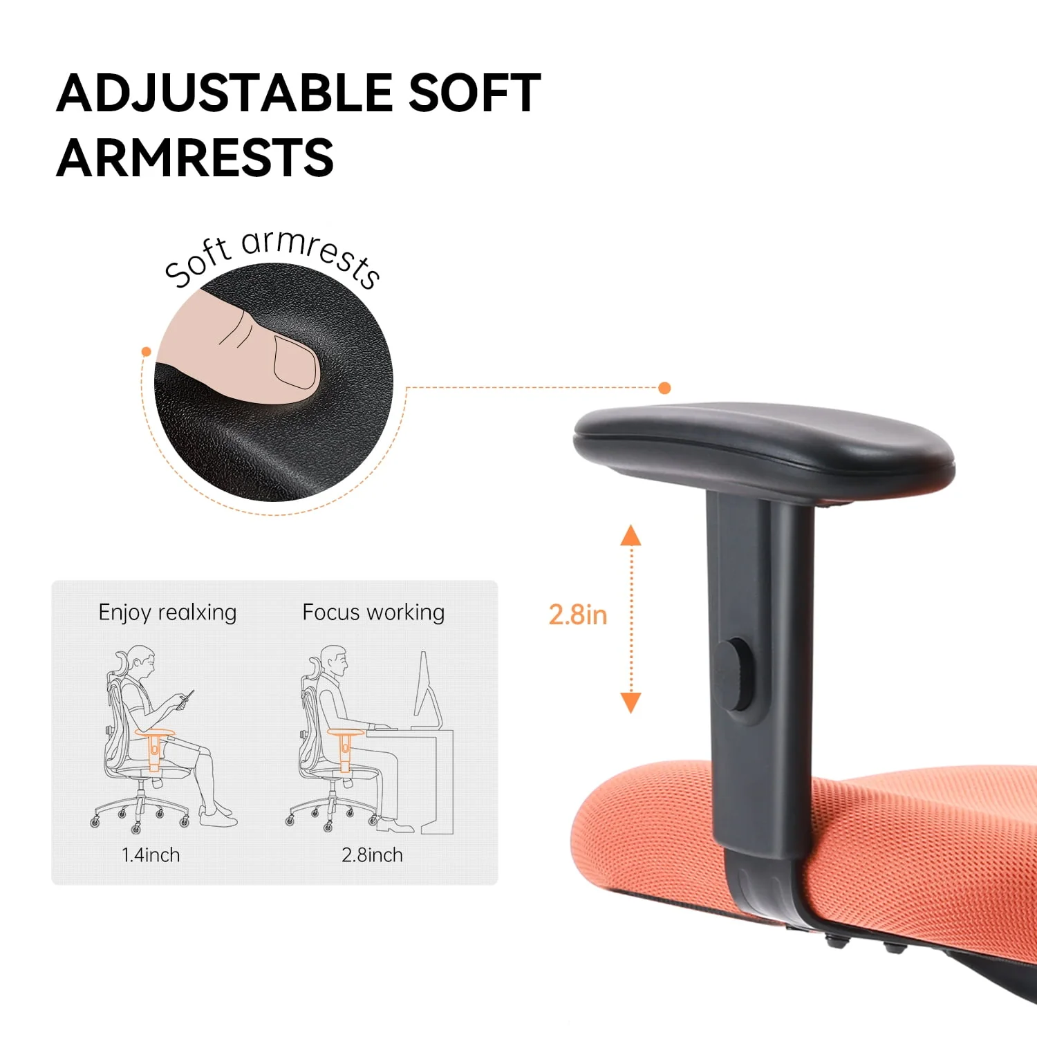 SIHOO Ergonomic Office Chair, Mesh Computer Desk Chair with Adjustable Lumbar Support, High Back chair for big and tall, Black
