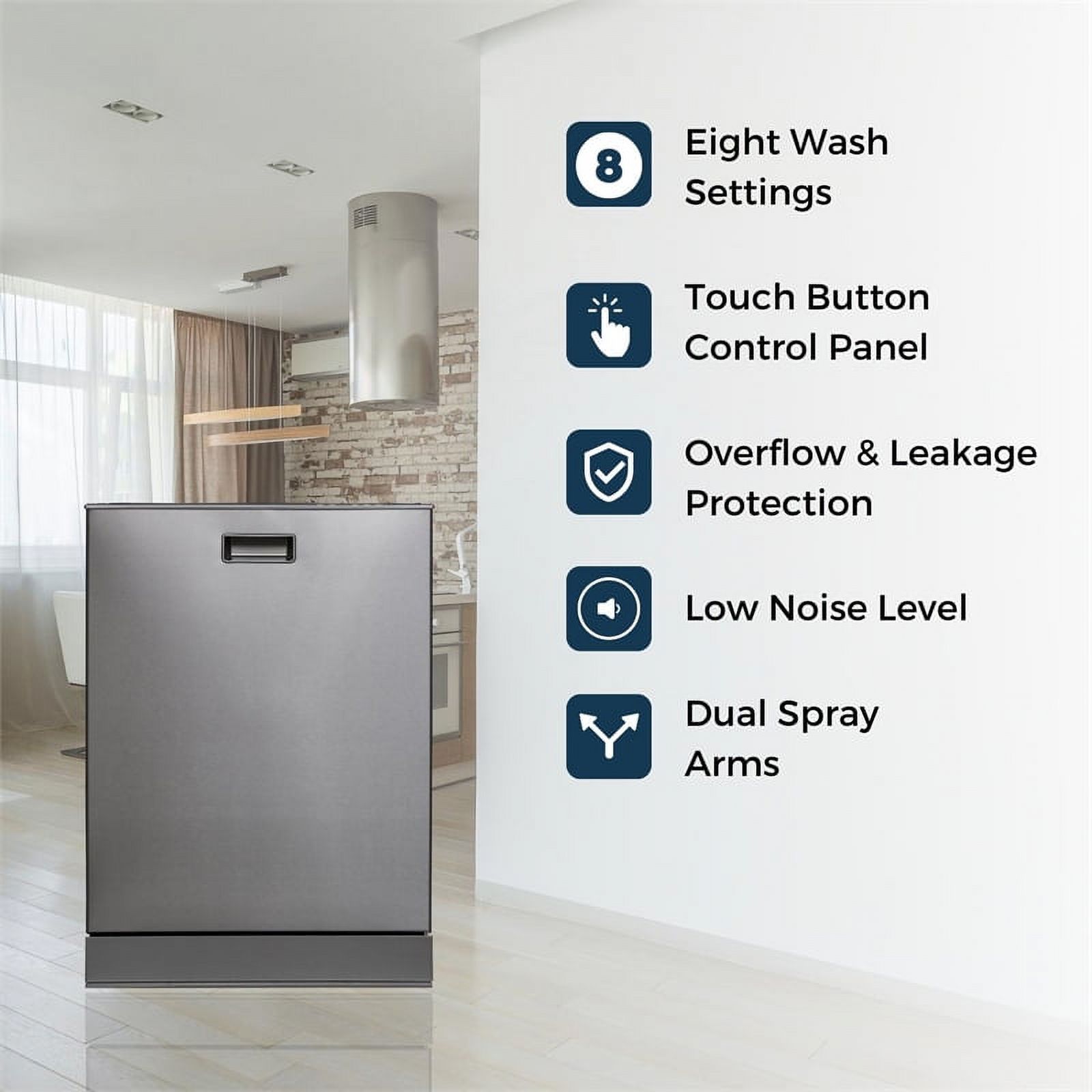Equator 24" Stainless Steel Built-In Dishwasher w/ Top Control in Silver