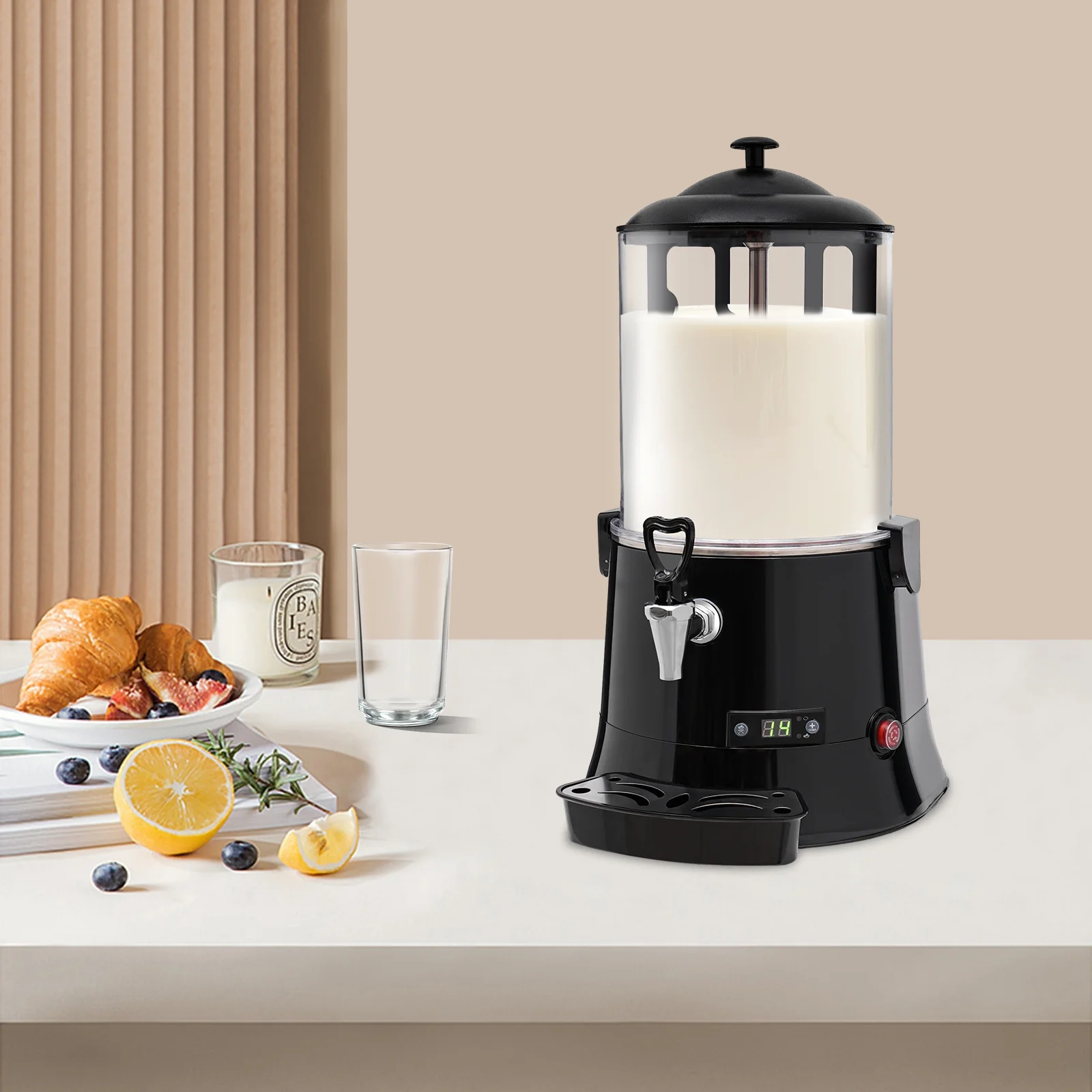 Commercial Hot Chocolate Dispenser Cocoa Milk Heating Beverage Dispenser 10L Water Dispenser