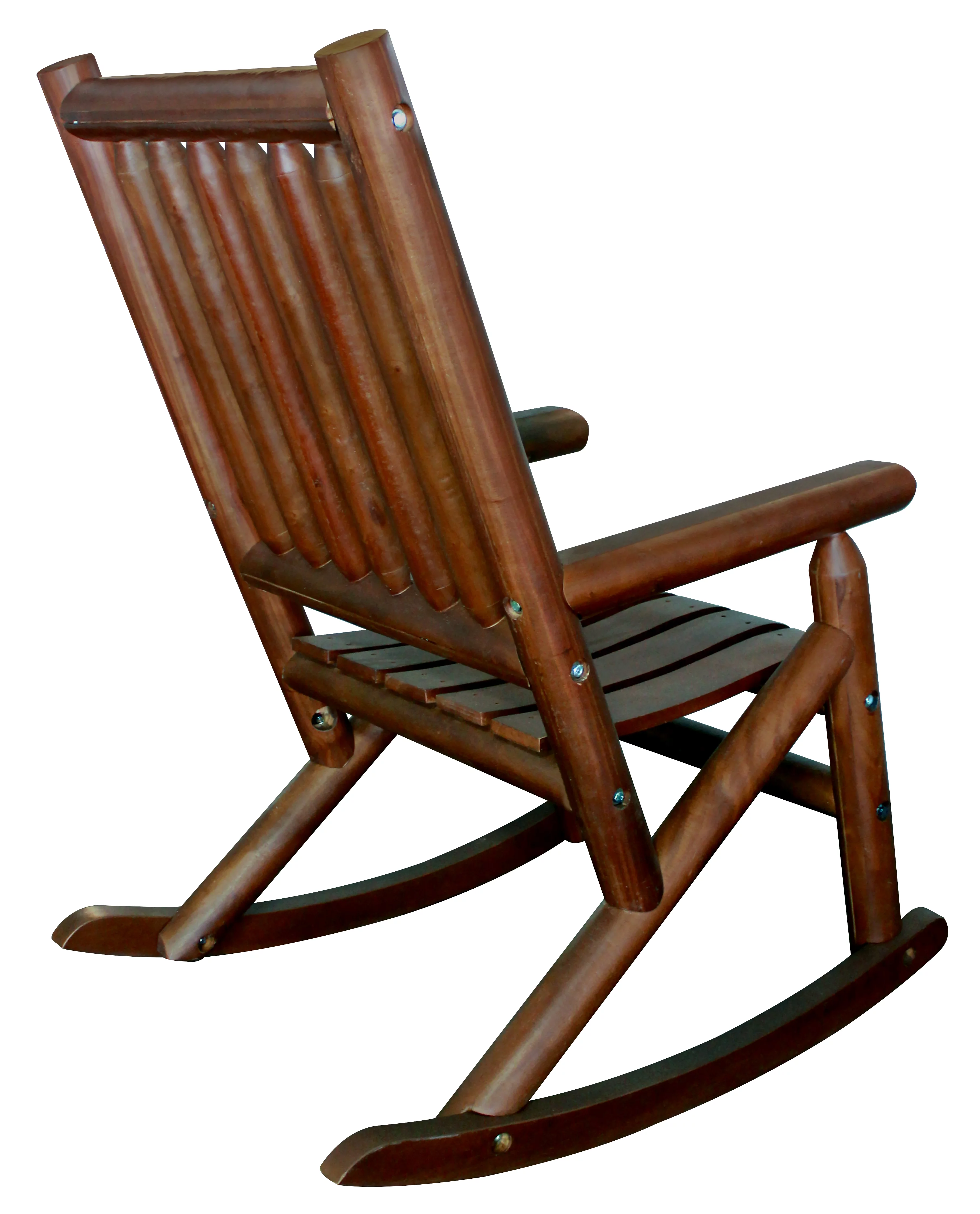 Leigh Country TX 86000 Cherry Amber-Log Adult Wood Rocker - Brown