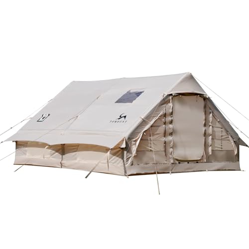 Inflatable Camping Tents Air Glamping Tents 4 Season Waterproof Easy Set up Cabin House Tent Blow up Tent for Family Camping