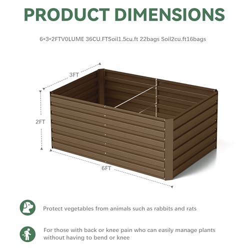 FOOWIN 2pcs 8x4x2ft Galvanized Raised Garden Bed, Planter Raised Garden Boxes Outdoor, Large Metal Raised Beds for Gardening