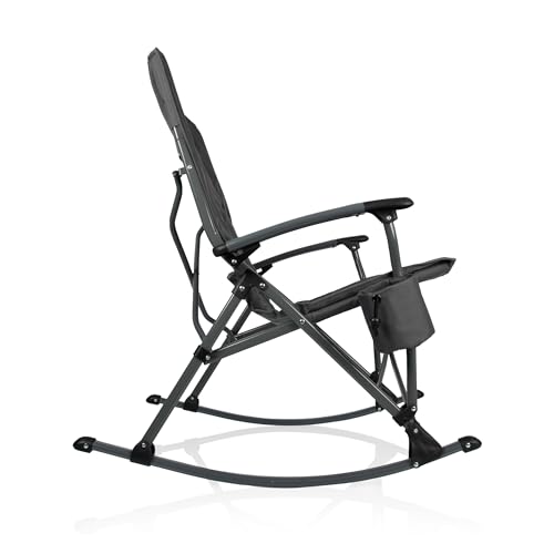 PICNIC TIME Outdoor Rocking Camp Chair - XL Heavy Duty Camping Chair for Adults