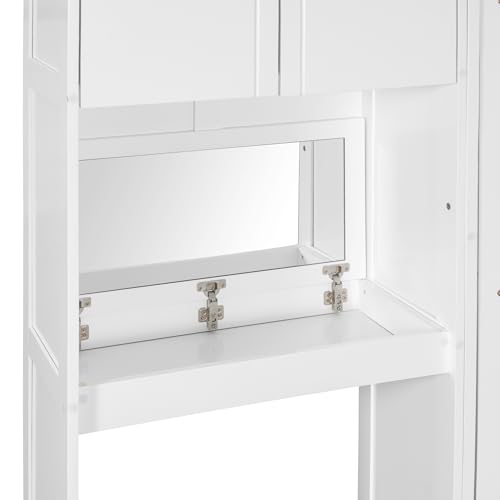 SOFTSEA Queen Size Murphy Bed with Desk and Storage, Wood Queen Wall Bed Frame with Vanity & Shelves, Space-Saving for Guest Room, Bedroom or Office