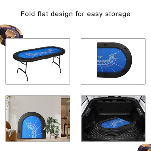 Premium 84" Poker Table Foldable with Chips Tray