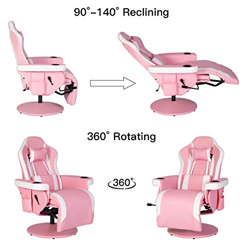 Modern-Depo Gaming Recliner Chair with Speakers, Massage, High Back, Cupholder, Headrest, Lumbar Support