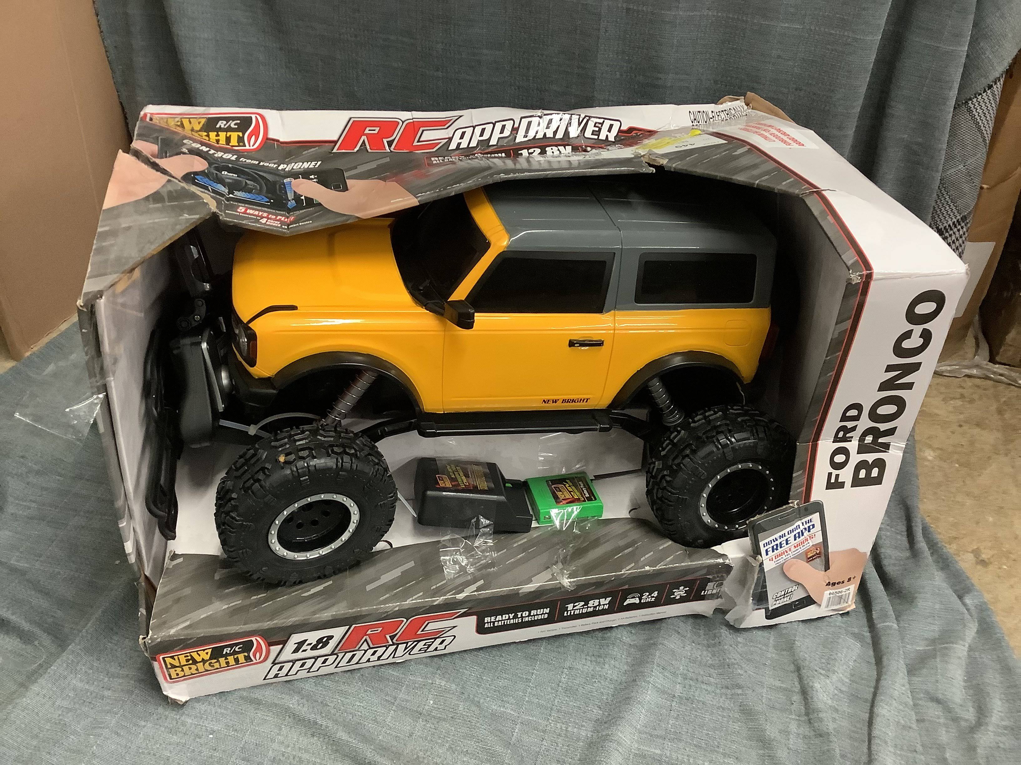 New Bright RC 1:8 Scale App Driver Remote Control Truck Ford Bronco 2.4GHz 12.8v