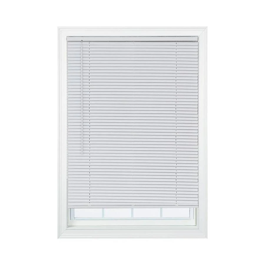 Home Basics White Cordless 1 in. Room Darkening Vinyl Mini Blind 58 in. W x 64 in. L