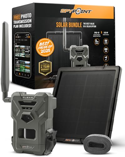 SPYPOINT Flex-M Twin Pack Cellular Trail Cameras - Best Hunting Accessories, No WiFi Needed, GPS, Night Vision, Dual-Sim LTE
