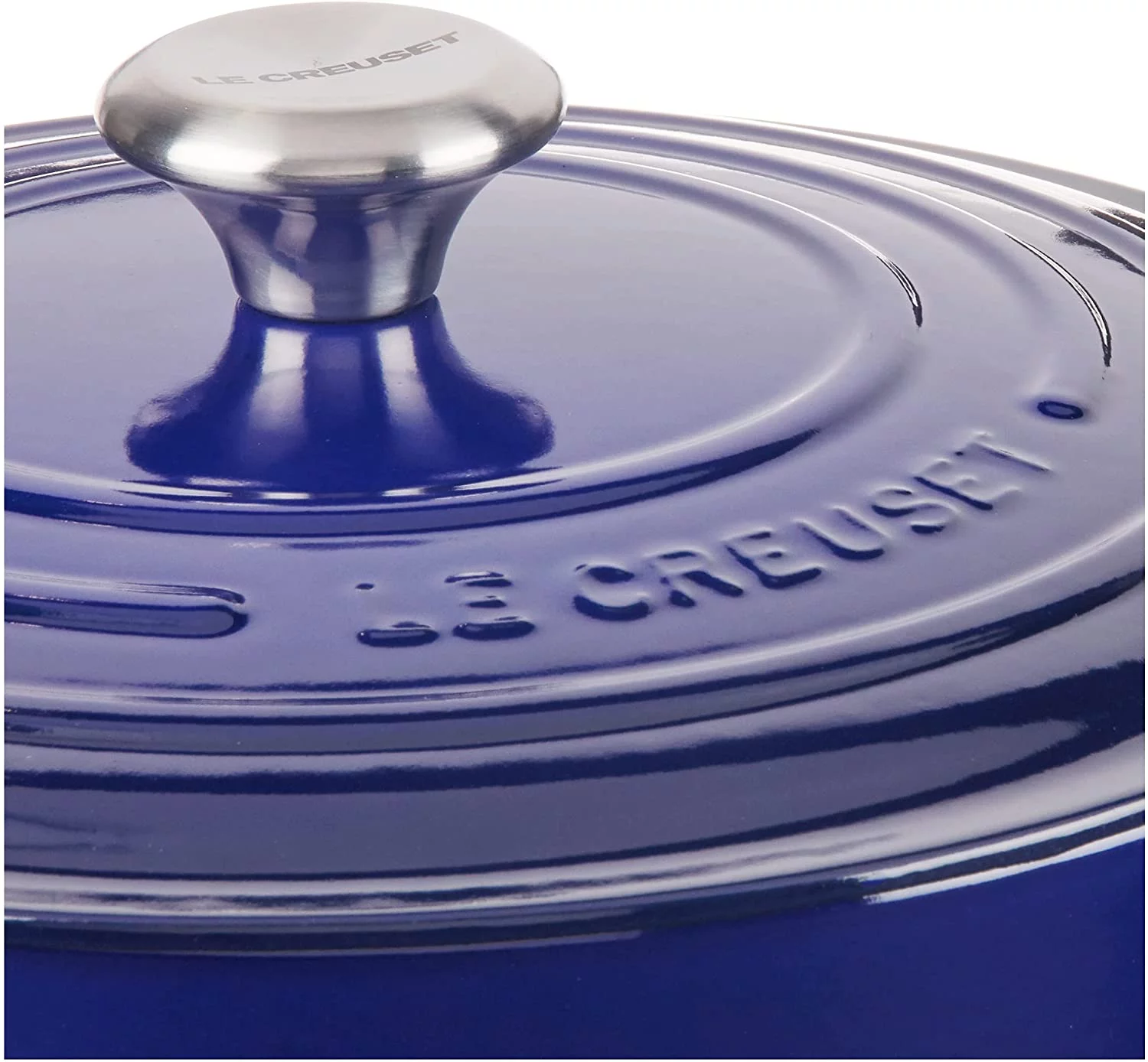 L Crst Enameled Cast Iron Signature Round Dutch Oven, 7.25 qt., Indigo