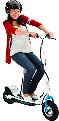 Razor E300S Seated Electric Scooter for Kids Ages 13+ - 9" Pneumatic Tires, Removable Seat, Up to 15 mph and 40 min of Ride Time