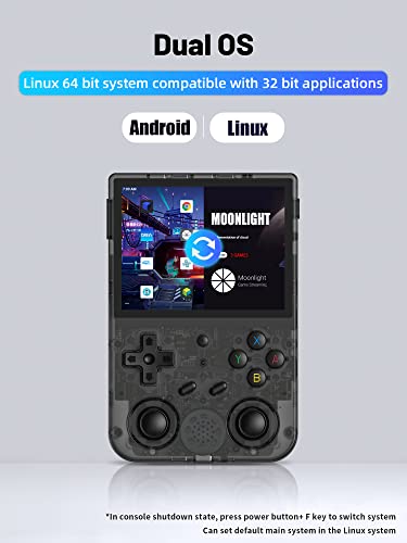 RG353V Retro Video Handheld Game Console 3.5" IPS Screen Android 11 and Linux System RK3566 64bit Game Player 64G TF Card Built-in 4450 Classic Games