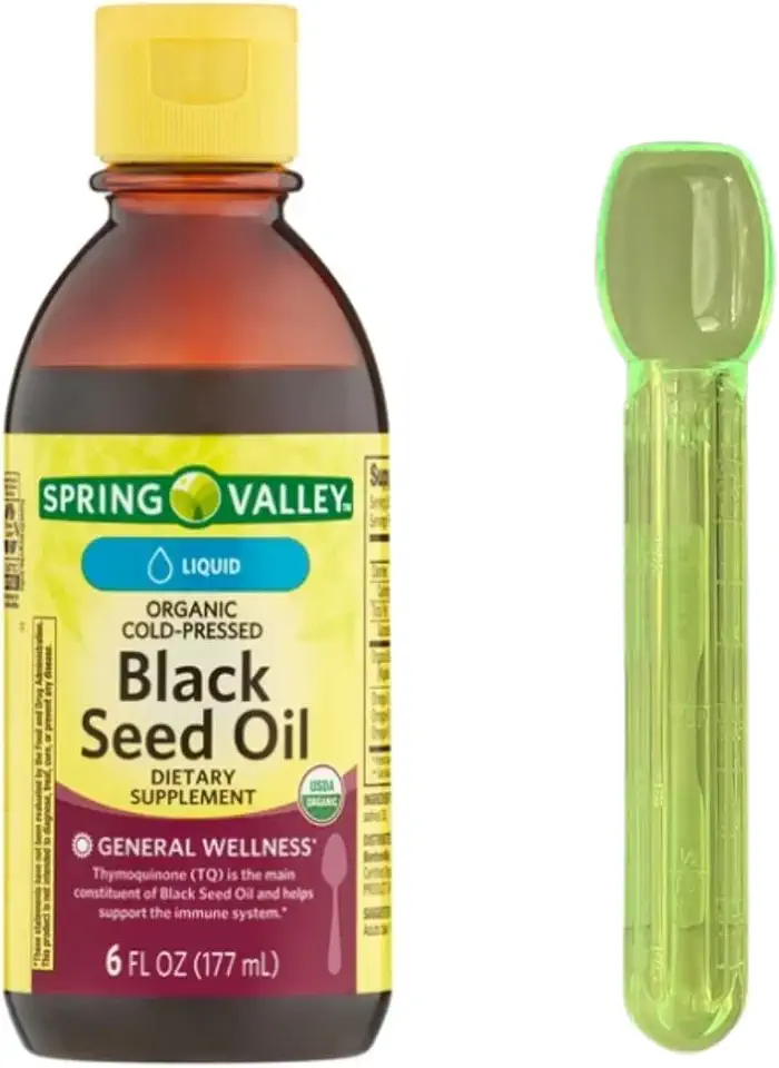 Spring Valley Organic Cold Pressed Black Seed Oil Liquid Antioxidant for Digestion, Immune Health