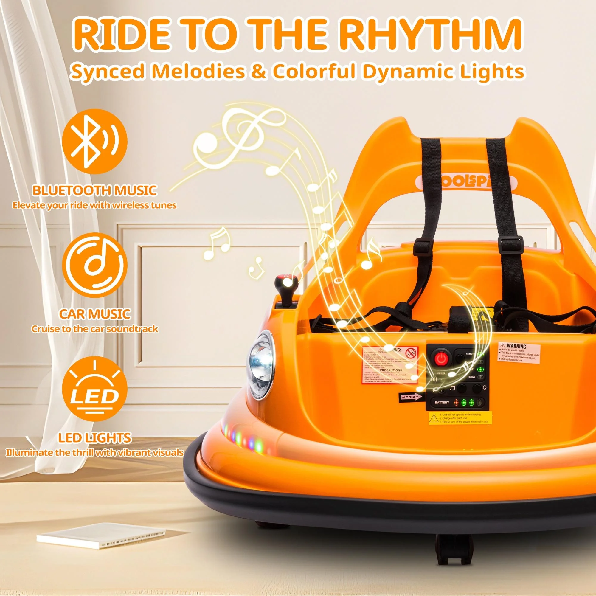 iRerts 12V Bumper Cars for Kids, Bumper Car Ride on with Remote Control, Battery Powered Kids Ride on Toys for 2-5 Year Old Boys Girls