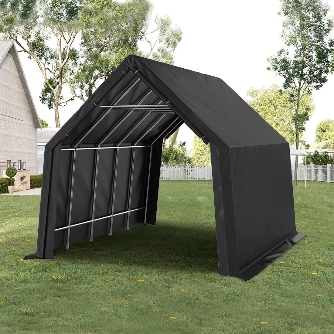 KING BIRD 13' x 20' x 12' Heavy Duty Anti-Snow Carport for SUV, Full-Size Truck and Boat, Outdoor Car Canopy Boat Shelter with Reinforced Ground Bars