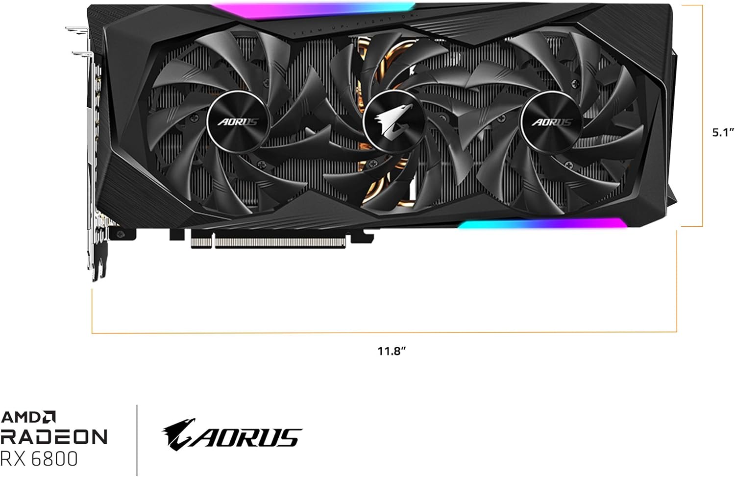 AORUS Radeon RX 6800 Master 16G Graphics Card, MAX-Covered Cooling, 16GB 256-bit GDDR6, GV-R68AORUS M-16GD Video Card
