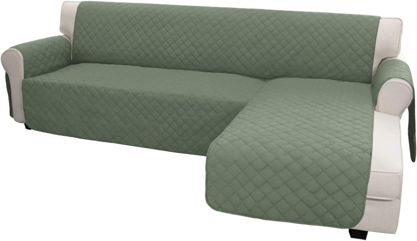 Easy-Going Sofa Slipcover L Shape Sofa Cover Sectional Couch Cover Chaise Lounge Slip Cover Reversible Sofa Cover Furniture Protector Cover for Pets