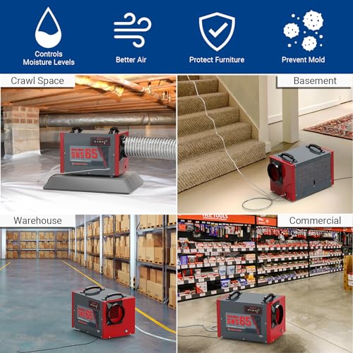 Abestorm Crawl Space Dehumidifier with Pump, Large Space Commercial Dehumidifier - Smart Home Appliances