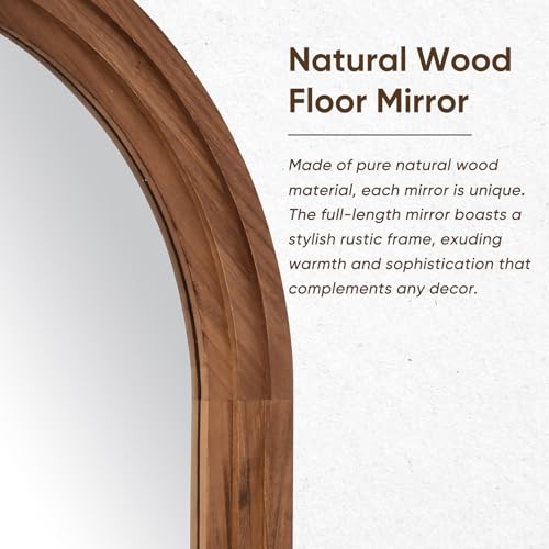 Full Length Mirror, 71"×32" Wooden Mirror Full Length with Stand Wood Floor Mirror, Oversized Stand Up Mirrors Large Wall Mirrors