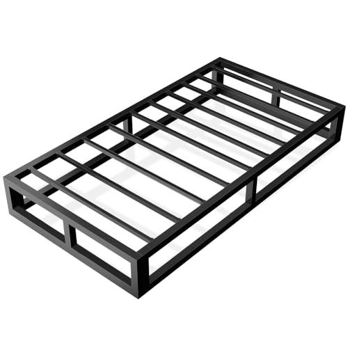 6 Inch Queen Bed Frame with Steel Slat Support, Low Profile Queen Metal Platform Bed Frame Support Mattress Foundation