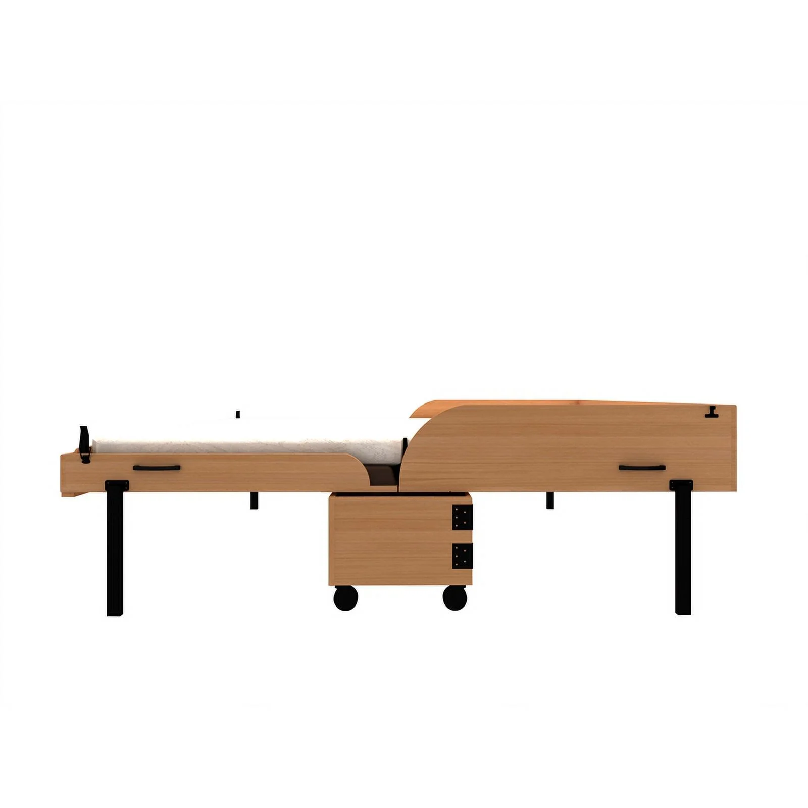 RoomAndLoft Ambrosia Queen Solid Wood Mobile Murphy Cabinet Bed in Natural