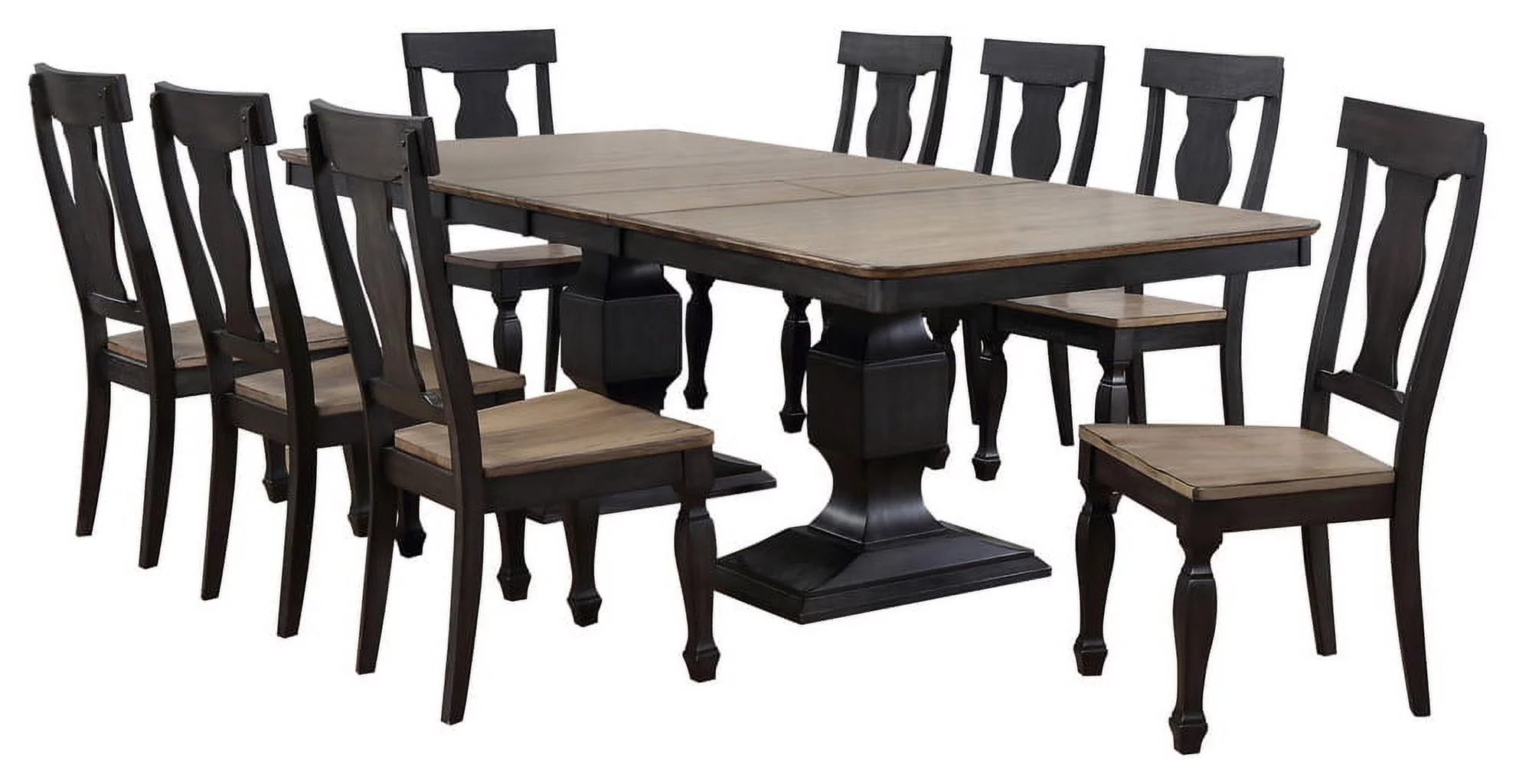 Lowel 9 Piece Formal Dining Room Set, Extendable Table & 8 Chairs