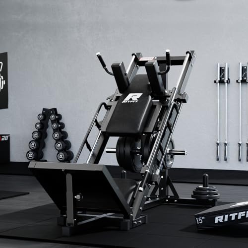 RitFit Leg Press Hack Squat Machine, Professional Adjustable Leg Press Machine for Home Gym with Linear Bearing