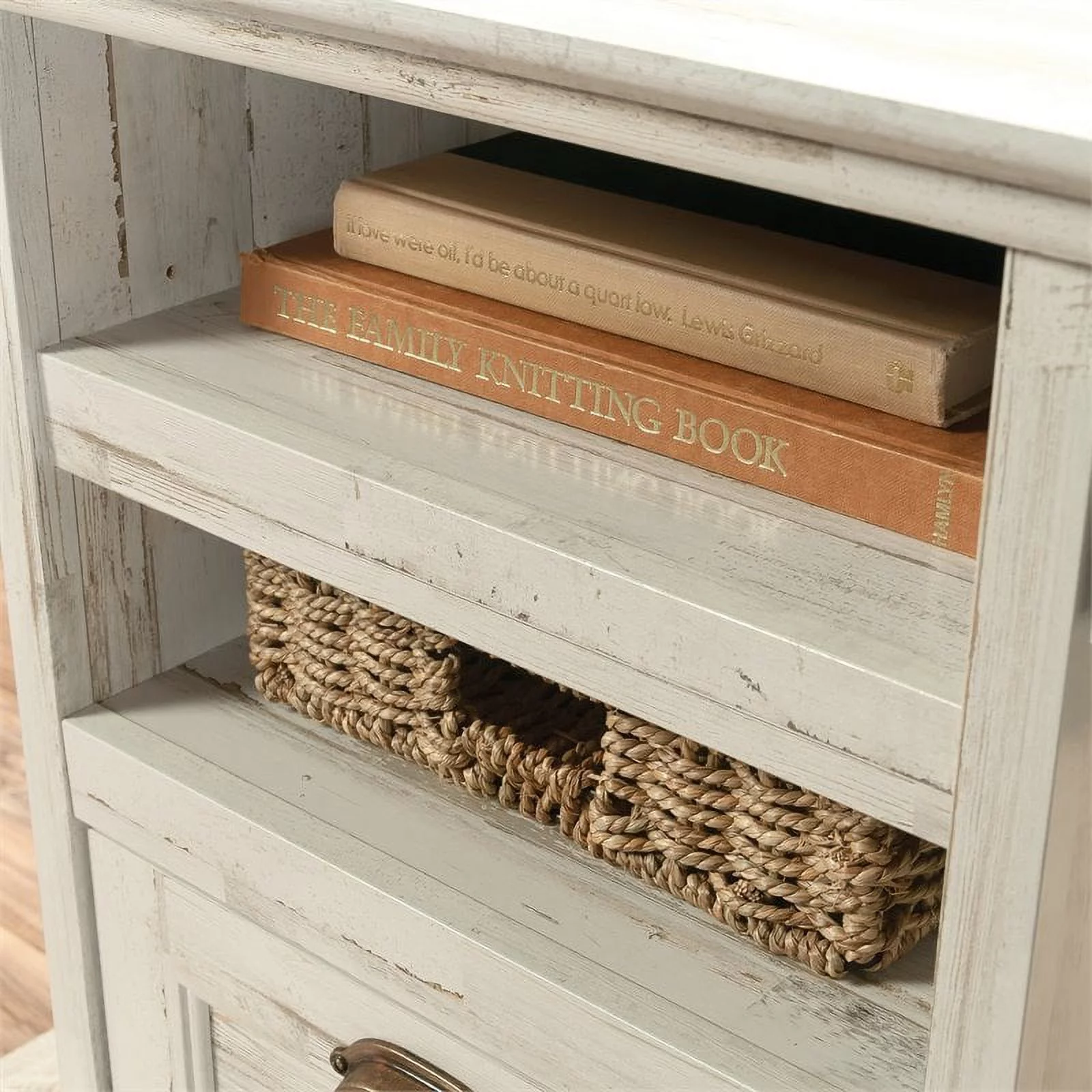 Sauder Barrister Lane Home Office Executive Desk, White Plank Finish - Radiant Selections