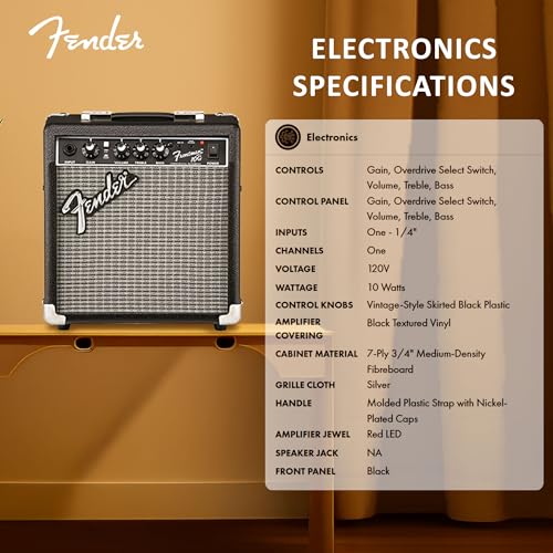 Fender Frontman 10G Guitar Combo Amplifier - Black Bundle with Cable and Austin Bazaar Exclusive 12-Pack Picks