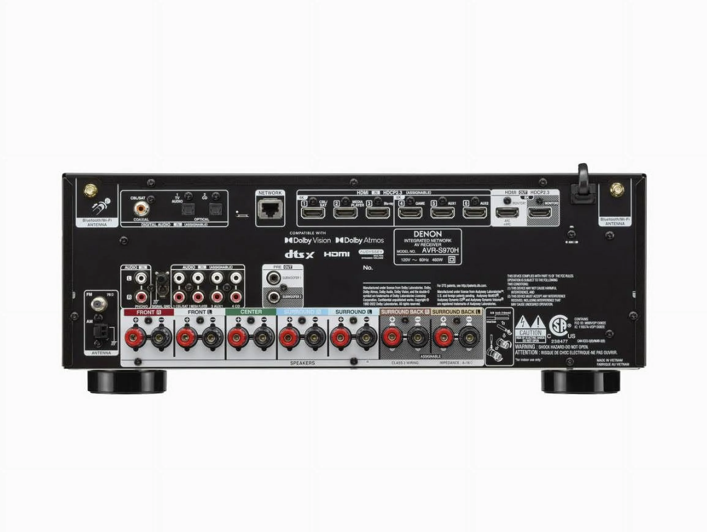 Denon AVRS970H 7.2 Channel AV Receiver with DTS Virtual:X and Dolby Atmos with an Additional 1 Year Coverage by Epic Protect (2022)