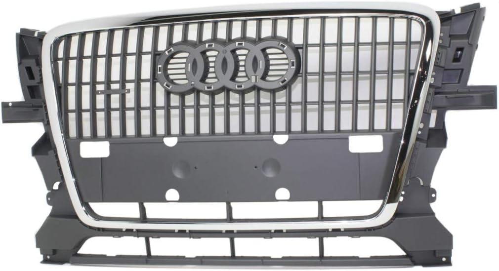For Audi Q5 Grille Assembly 2011 2012 | Chrome Shell w/Primed Gray Insert | 2.0L Engine | Plastic | AU1200126 | 8R0853651N1QP