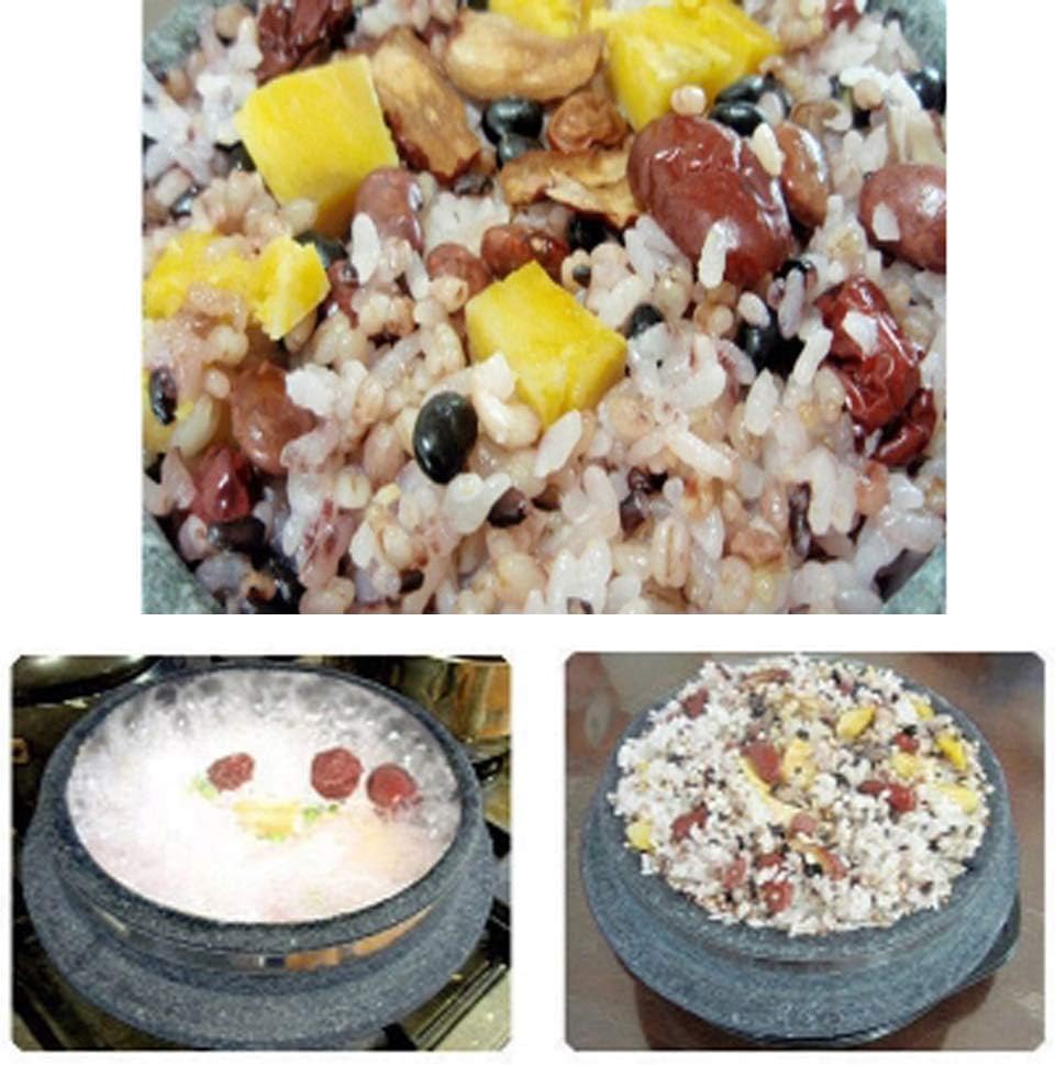 Non-stic Traditional Stone Rice Cooker Cauldron Multi Cooker 15cm Nurungji,Crust of Overcooked Scorched Rice Korea