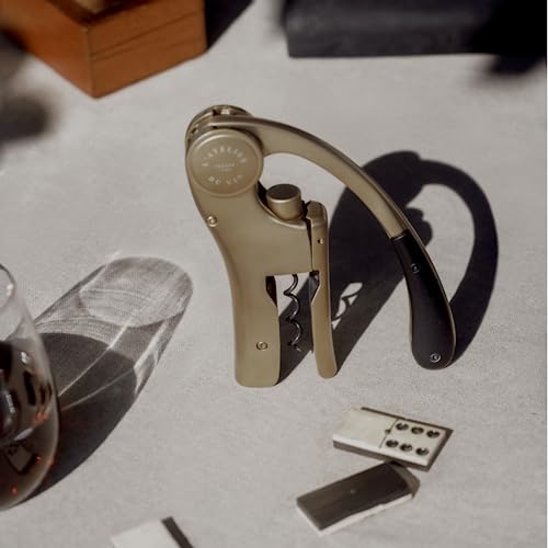 L'atelier Du Vin Oeno Motion Groom Corkscrew & Cork Dome Glass Cloche Display - Tabletop Centerpiece Walnut Wood Base Wine Tasting