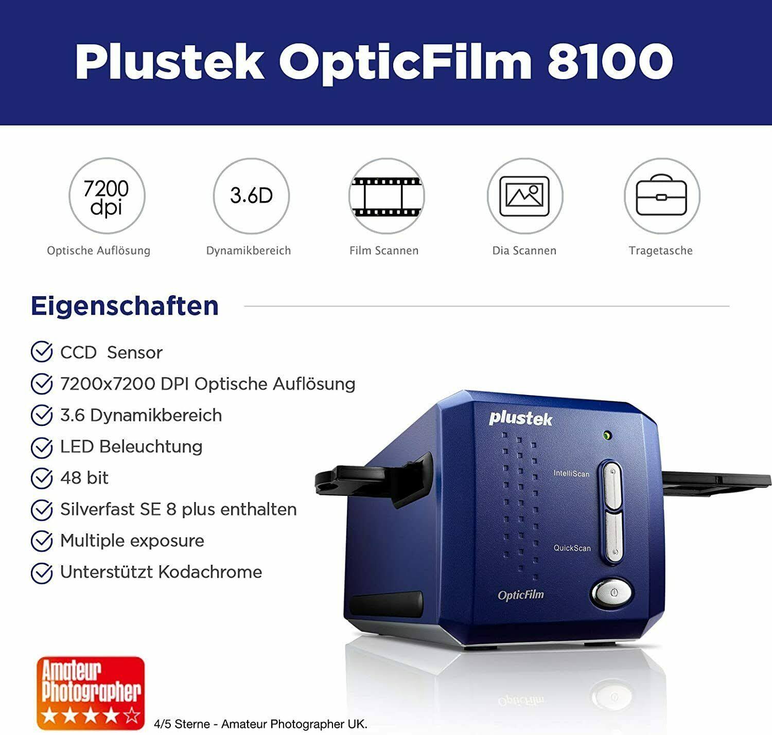 Plustek OpticFilm 8100 Film Scanner