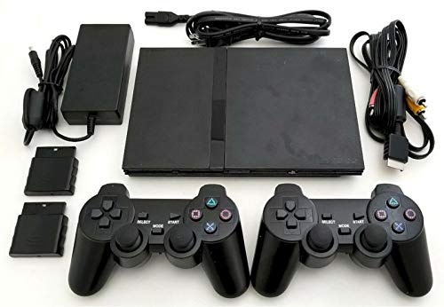 Sony PS2 SLIM Game System Gaming Console with 2 WIRELESS CONTROLLERS PLAYSTATION-2 (Renewed)