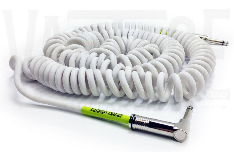Ernie Ball 30& Coiled Straight / Angle Instrument Cable - White