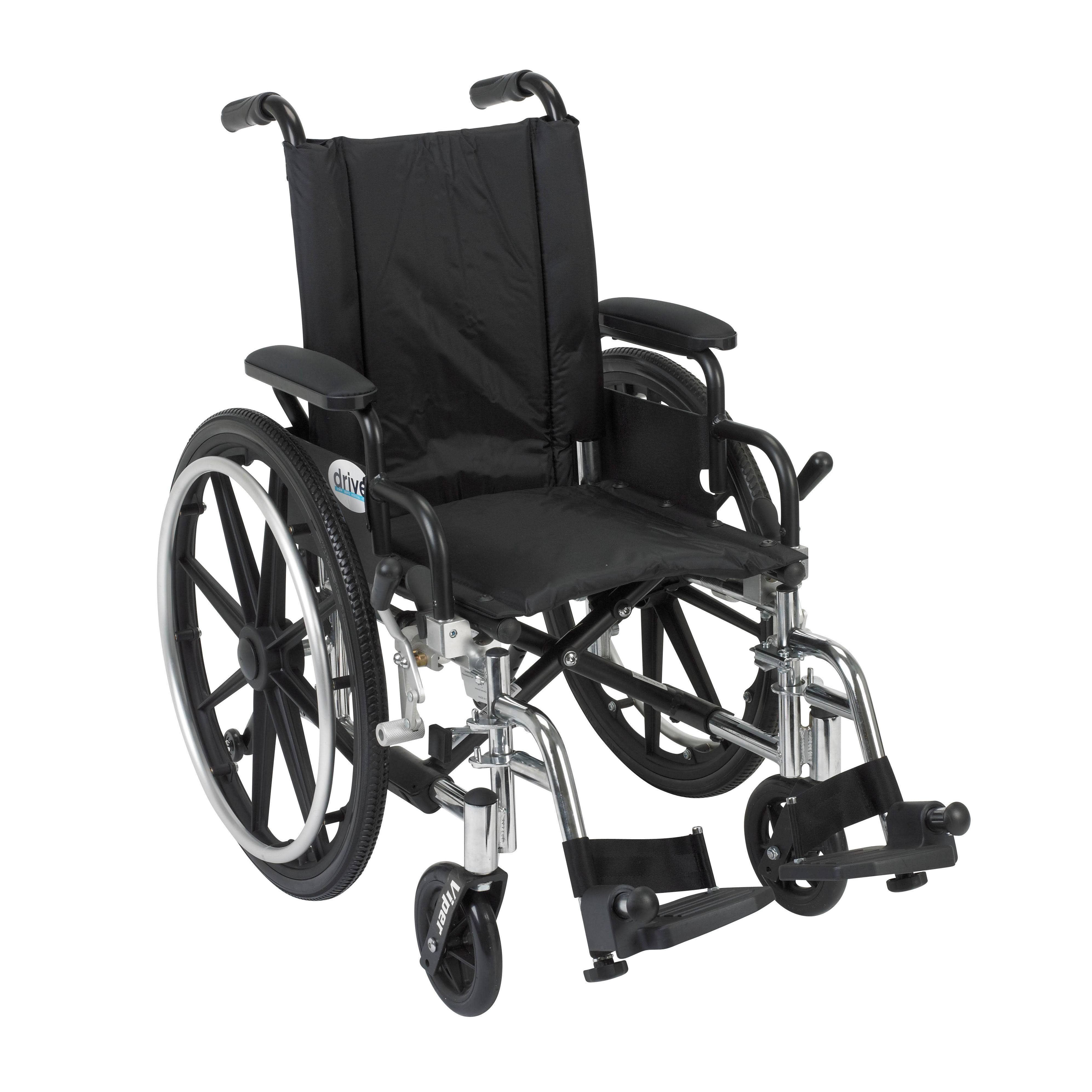 Drive Medical Viper Wheelchair with Flip Back Removable Arms Desk Arms