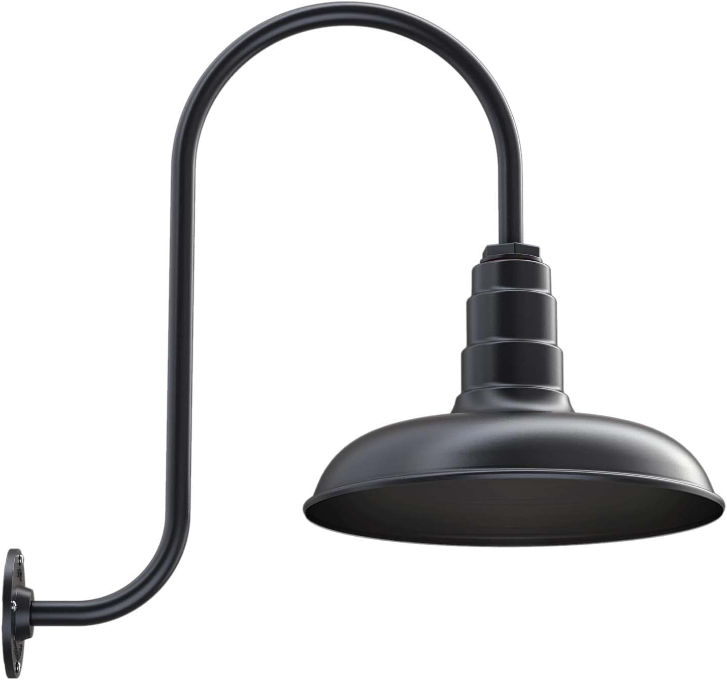 Steel Lighting Co. Topanga Barn Light | Dusk to Dawn Sensor | Outdoor Wall Mounted | 14 inch Dome | 11 inch Gooseneck | Farmhouse Garage Light Made