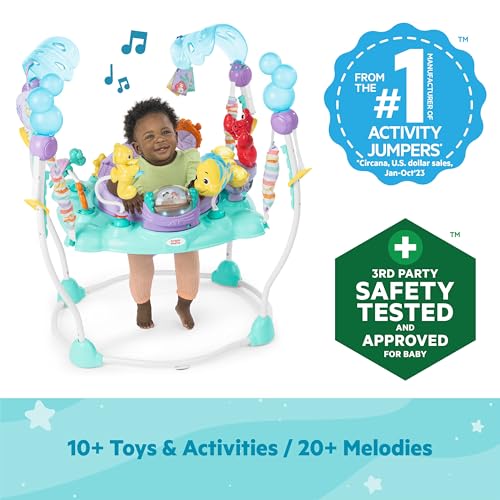 Bright Starts Disney Baby Finding Nemo Sea of Activities Baby Activity Center Jumper with Interactive Toys, Lights, Songs & Sounds, 6-12 Months (Blue)
